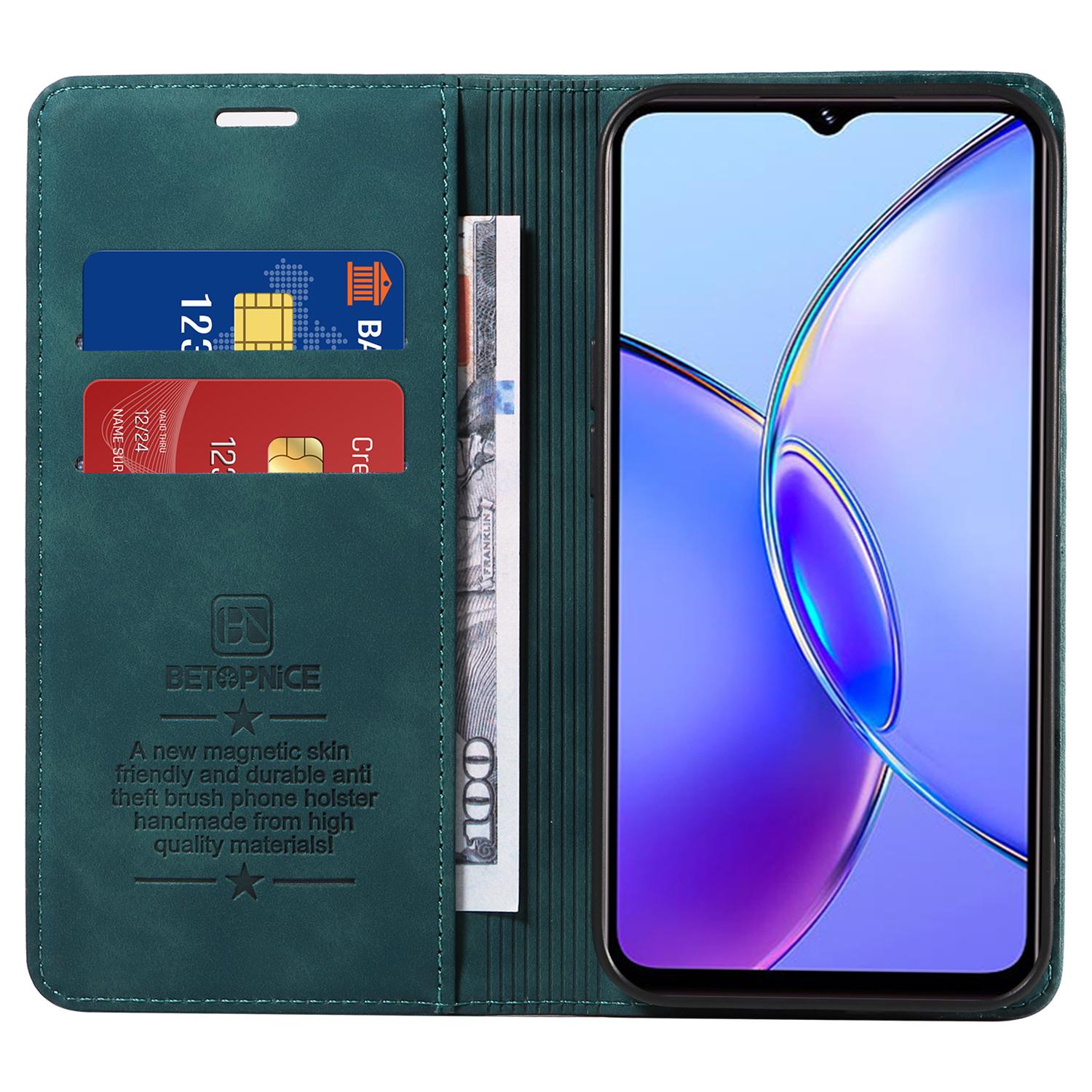 

BETOPNICE 003 for vivo Y17s 4G Case RFID Blocking Wallet Phone Stand Cover Green
