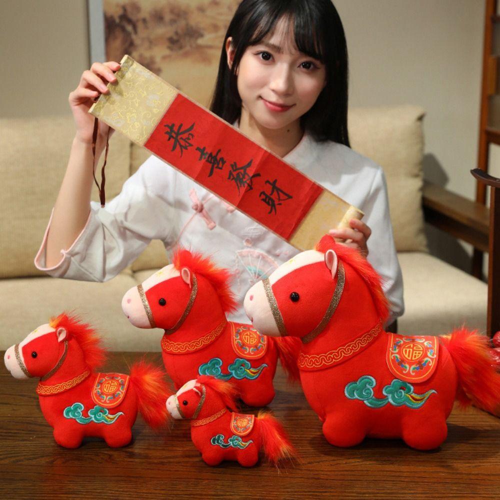 Creative Stuffed Animal Doll Fluffy Zodiac Pony Figurine  Chinese New Year