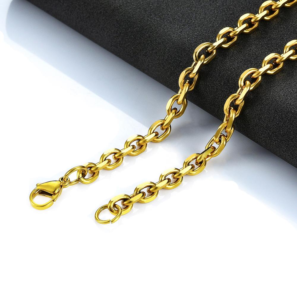 Fashion Women Men Stainless Steel Rolo Link O Chain Necklace for DIY Charm Pendant Metal Choker Jewelry Accessories Christmas