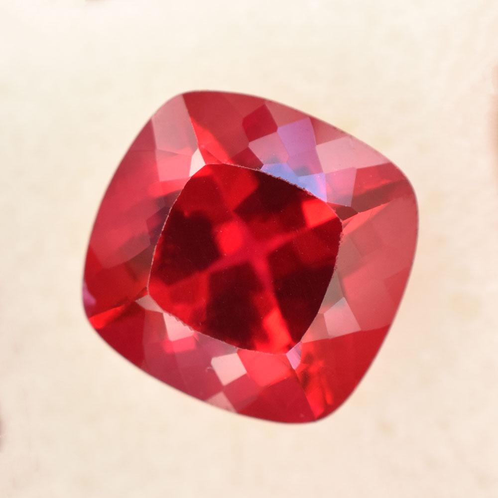 Natural Red Ruby Square Cushion 14x14mm Certified Loose Gemstone