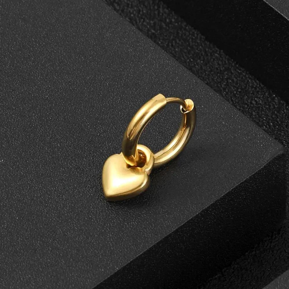 Wannee 2pcs Cross Feather Stud Earrings Punk Rock Style Stainless Steel Hiphop Jewelry For Women Men