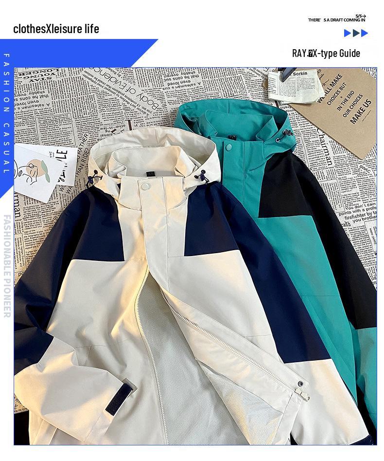 Unisex Windproof Waterproof Hooded Jacket for Outdoor Mountaineering