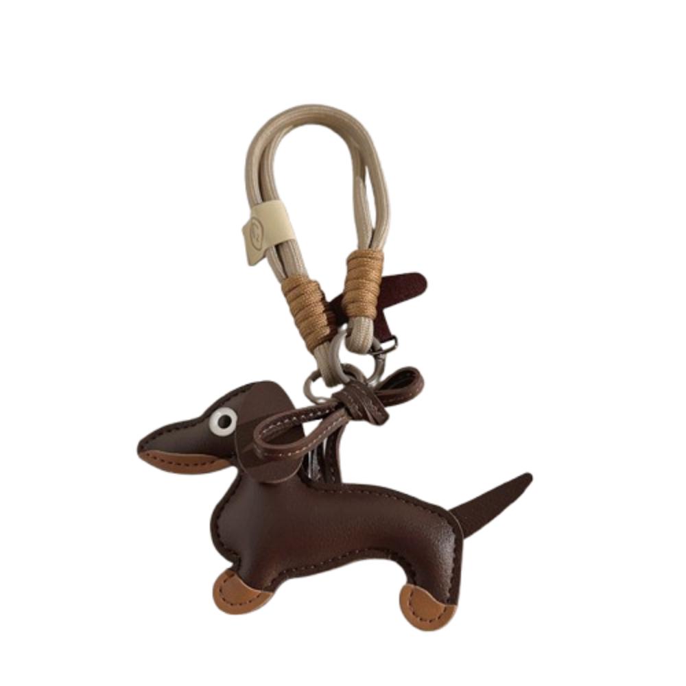 Mini Dachshund Dog Keychain Braided Lanyard Car Key Accessories  Women