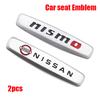 API5   2pcs 3D NISMO Metal Car Seat Emblem Car Internal Clips Console Decoration Badge Sticker Car Emblem Accessories For