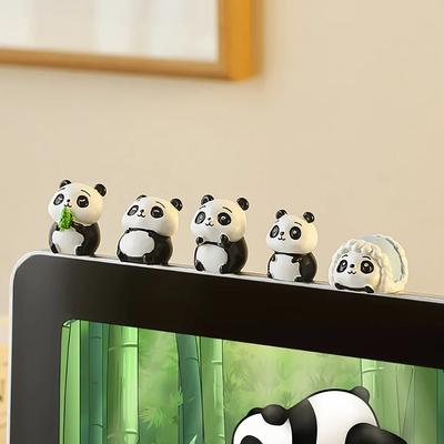 Artistic Cartoon Panda Figurine Home Living Decor Desk Decoration Birthday Gift Study Table Accessories Cute Resin Animal Crafts