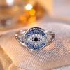 Wish Full Diamond Gradual Change Blue Devil's Eye Ring Simple Personality Niche Ring