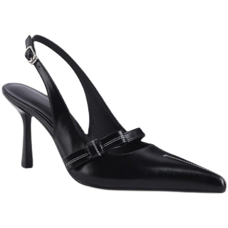 High Heels Women's Summer Stiletto Temperament Design Sense Niche Rear Empty Single Shoes Bag Head Sandals