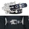 Cool Blingbling Rhinestones Belt for Women Western Cowgirl Styles with Punk PU Leather Designs Sequins for Various Event
