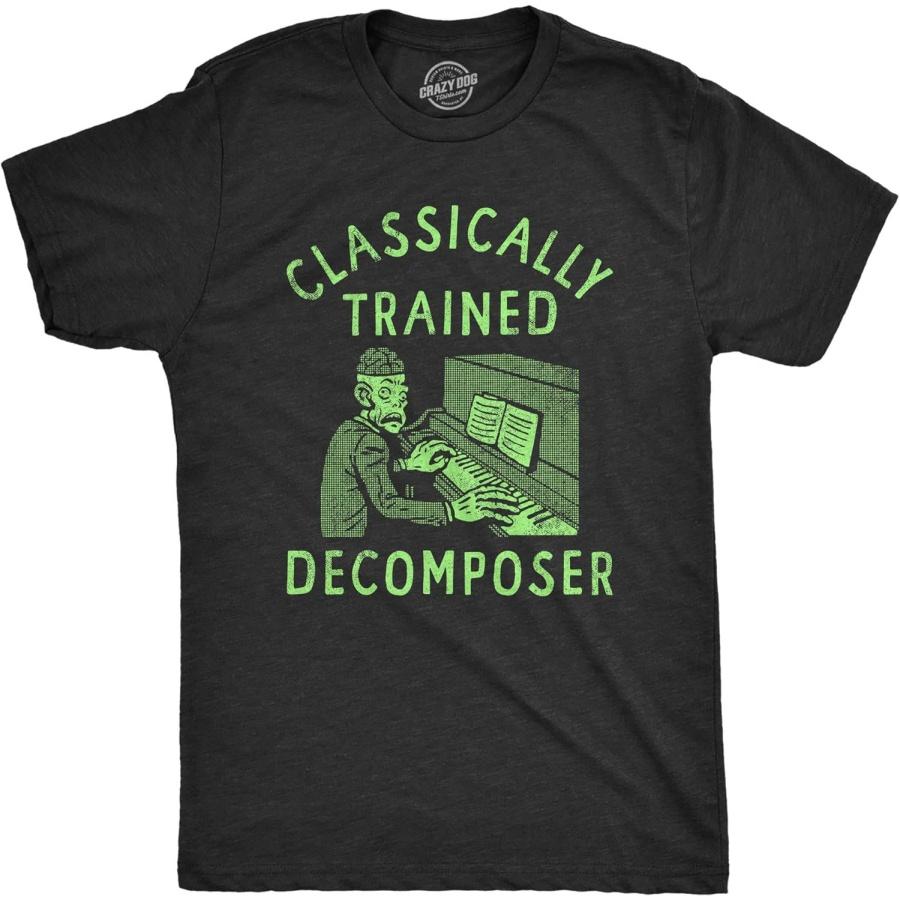 Мужская футболка  Классически обученный разлагатель  Смешная Хэллоуинская Музыкальная Зомби Шутка Футболка для Парней S