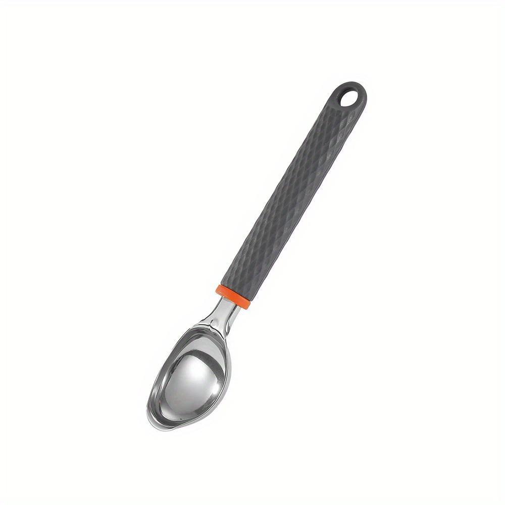 

1PC Multifunctional Creative Stainless Steel Ice Cream Spoon Digger Silicone Handle Ice Cream Spoon