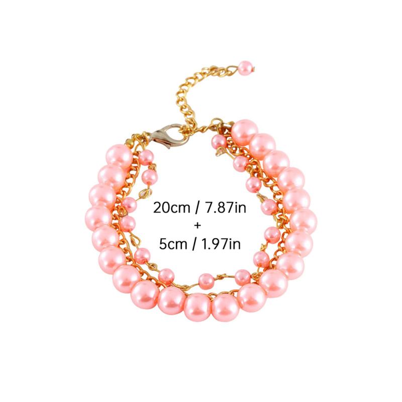 Pet Artificial Pearl Necklace 3 Sizes Cat Dog Jewelry Collar Pet Supplies With Adjustable Clasp