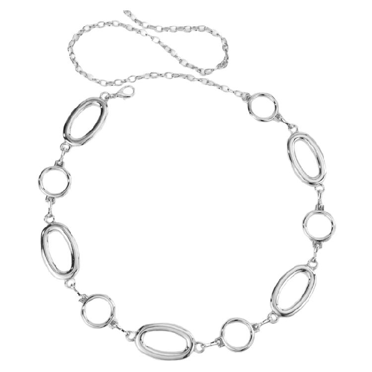 Fashionable Circular Metallic Waist Chain Belt For Women Seeking Unique And Elegant Accessories Formal Occasion Wear