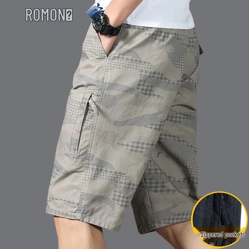 ROMON Men s Loose Fit 100% Cotton Camo Cargo Shorts XL