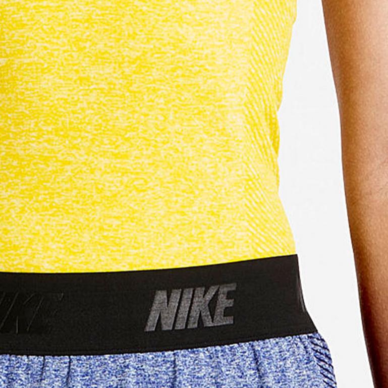 Nike Solid Color Logo Round Neck Short Sleeve T-Shirt Women Tops Yellow 725662-741