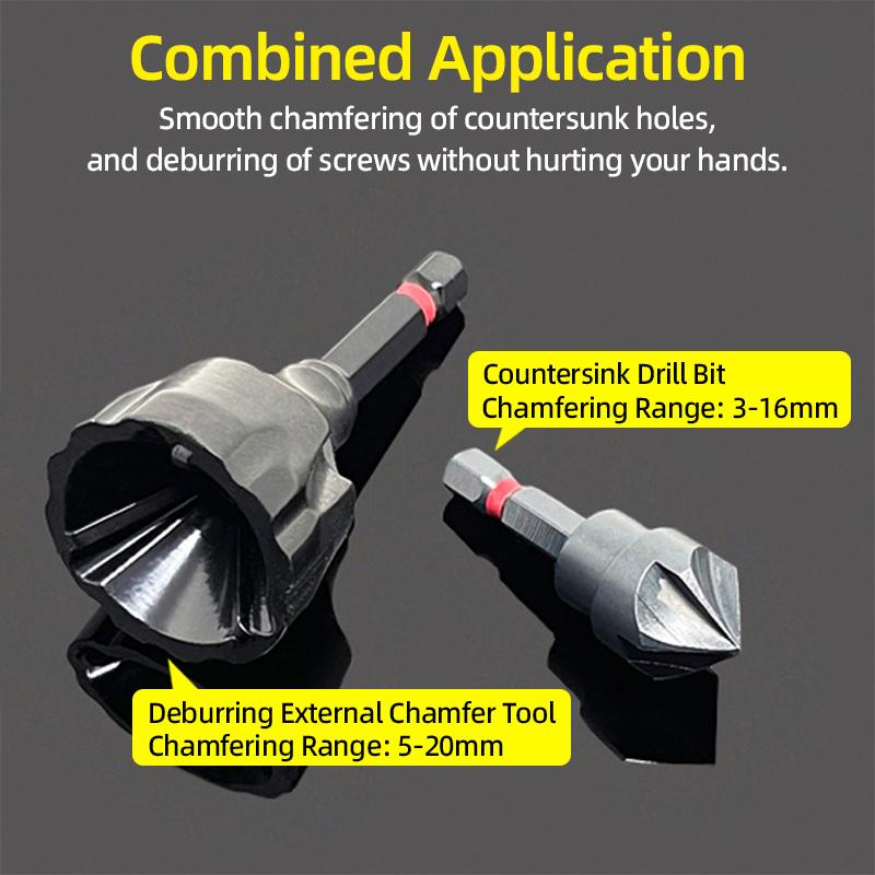 3-19MM Deburring External Chamfer Tool Stainless Steel Metal Drilling Tool Remove Burr Clean Bolt Tools Hex Tool Accessories