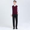 Langdeng Men's V-Neck Pullover Wool Blend Knit Vest