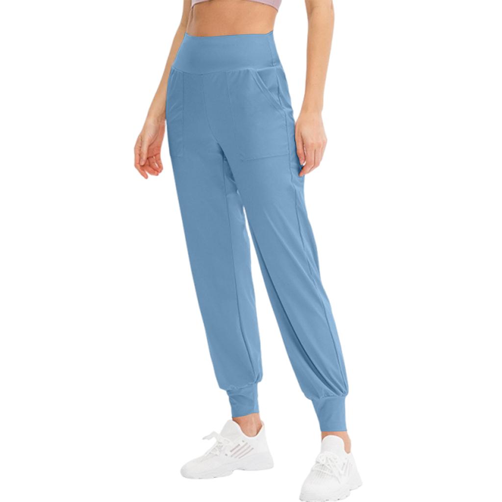 Women's Loose Fleece Jogging Leggings With Side Pockets For Fall, Casual Quick-Dry Fitness Pants