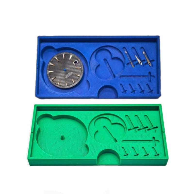 Plastová krabička na ciferníky a ručičky hodinek s více přihrádkami pro designéry šperků a hodináře