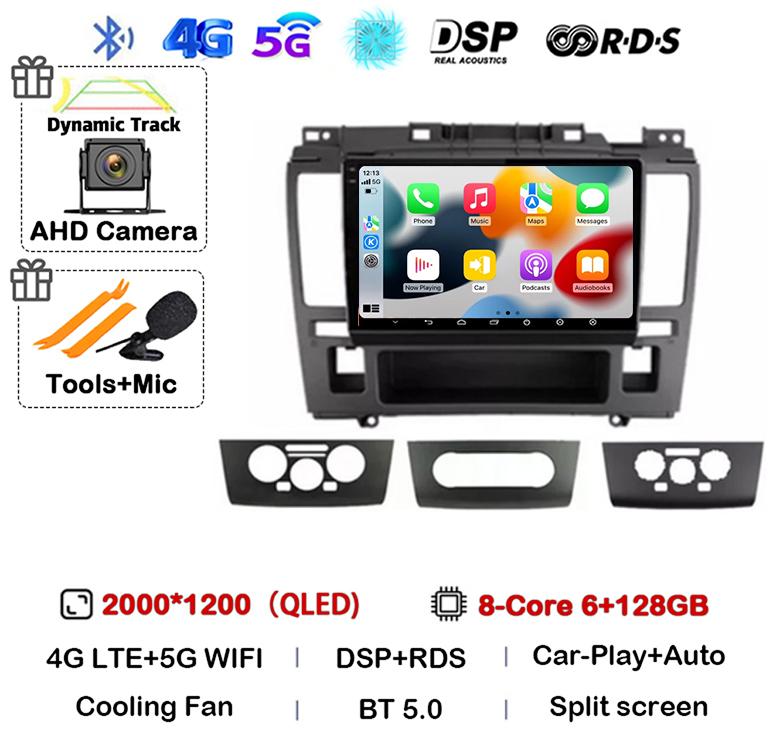 Android 14 Wireless Carplay+Auto 4G WIFI For Nissan Tiida C11 2004-2013 Car Radio GPS Multimedia Stereo Video Player Head Unit