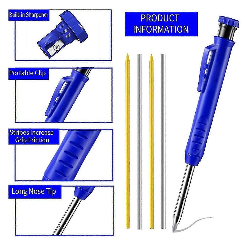 5 Packs Silver Streak Welders Pencil Set with Carbide Scriber Tool Solid Marker Metal Marking Tool