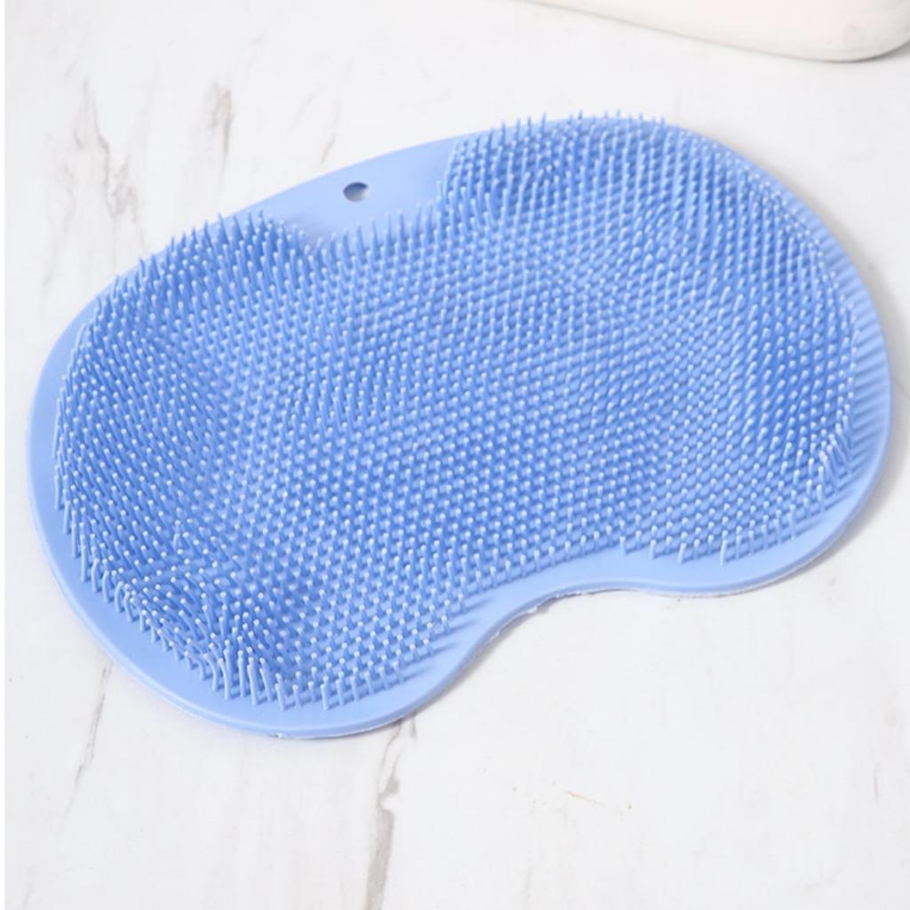 Silicone Massage Shower Mat Non-slip Wash Foot Pad Foot Exfoliating Bathroom Rub Back Brush with Sucker Bath Massage Brush Pad