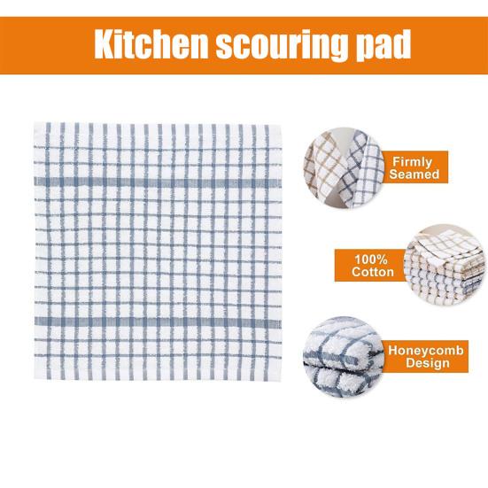 8 Stück Spültücher aus reiner Baumwolle Waffelstruktur Antihaft-Geschirrtuch Quadratisches Tuch Wiederverwendbares Verdicktes Spültuch Küchenlappen