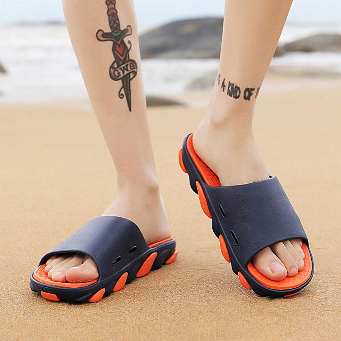 Große rutschfeste Hausschuhe für Herren im Innen- und Badezimmer, flache Hausschuhe, Frühlings- und Sommer-Hausschuhe für den Strand