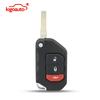 Kigoauto Remote Key Case Shell 3 Button with Panic OHT1130261 for Jeep Wrangler 2018-2019 Flip Key Fob Replacement Case Housing