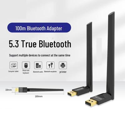 Bluetooth 5.3 High-Gain-USB-Adapter mit 100 m Reichweite und externer Antenne