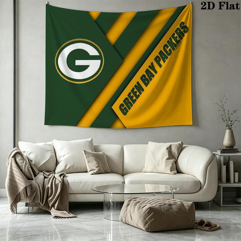 Green Bay Packers Wall Tapestry Aesthetic Wall Hanging Printed Fabric Blanket Decorative Tapestries for Bedroom Living Room Home Decor