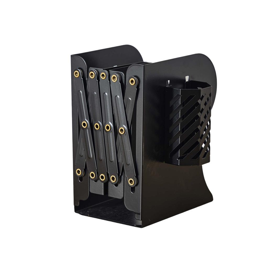 Bookend Stretchable Adjustable Anti-rust Book End with Pencil Holder