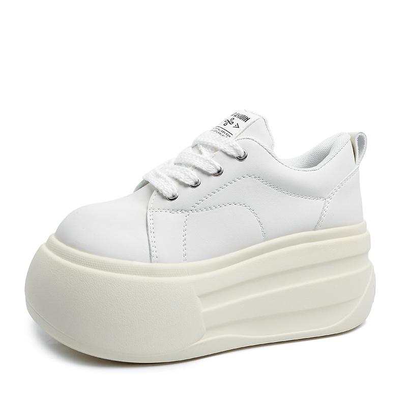 Fashion Microfiber Leather Sneakers Women Autumn Vulcanized Shoes 10CM Wedge Heels Skateboard High Platform Casual Sport Dad Shoes
