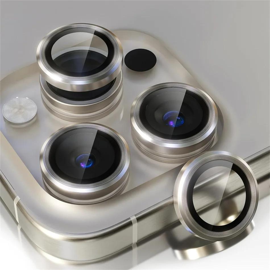 Camera Lens Protector Glass For iPhone 16 15 Pro Max 11 14 13 12 Plus Lens Metal Ring Protector For iPhone 14 Plus 13 12 Mini 4