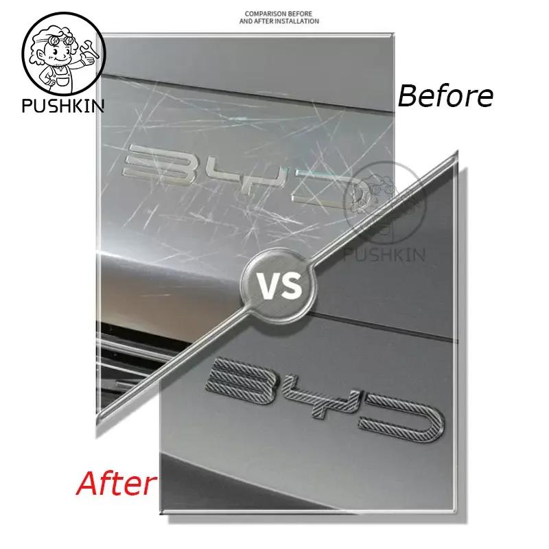 For BYD Song Plus EV DMI 2024 2025 BYD SEALION 6 Accessories Car Front Bumper Emblem Badge Decal Black Carbon Logo Refit Sticker