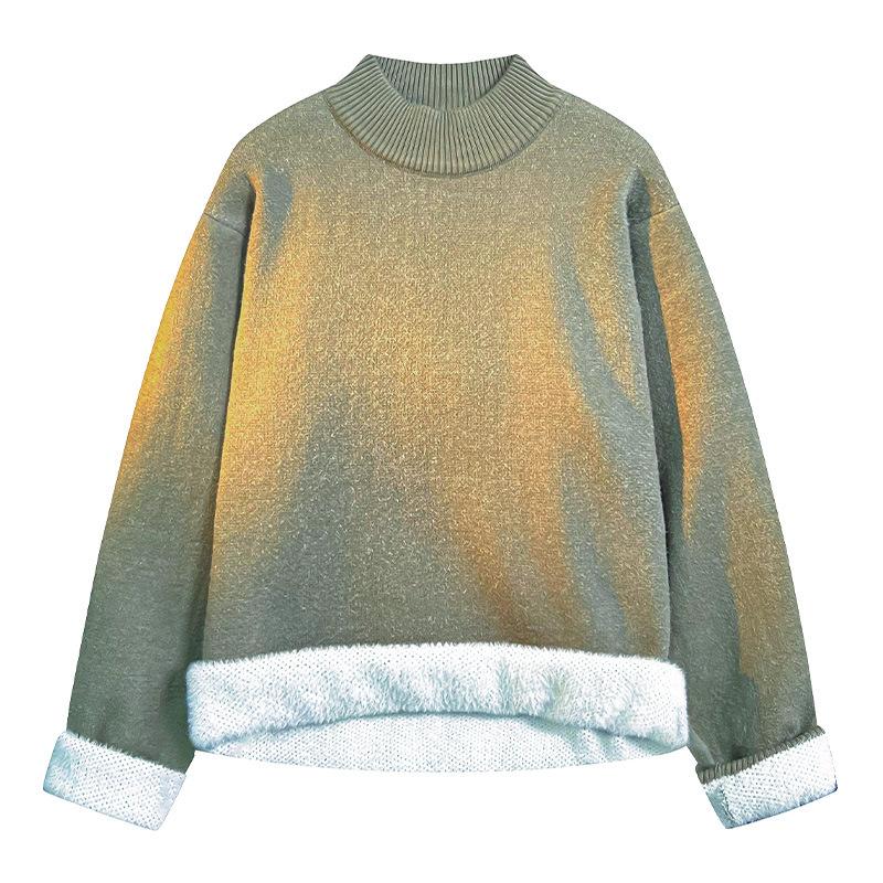 Sweater Men s Autumn and Winter Style Loose and Lazy Style Retro Velvet Inner Layer Base Knitted Sweater M 5426₽