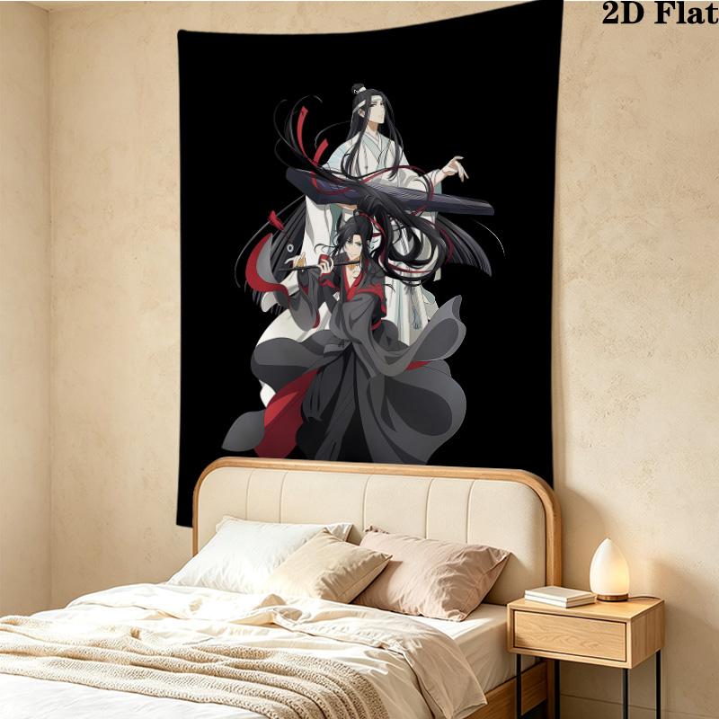 Grandmaster Demonic Cultivation Wall Tapestry Aesthetic Wall Hanging Printed Fabric Blanket Decorative Tapestries for Bedroom Living Room Home Decor