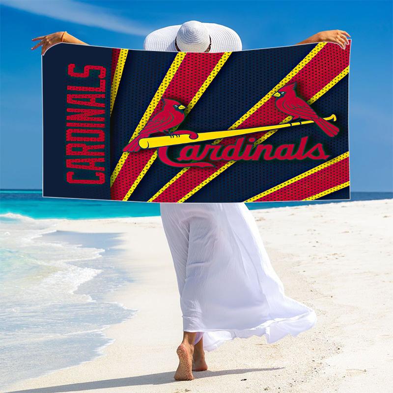 St. Louis Cardinals Logo Print Beach Towel, Large Soft Quick Dry Towel for Beach Camping Swimming