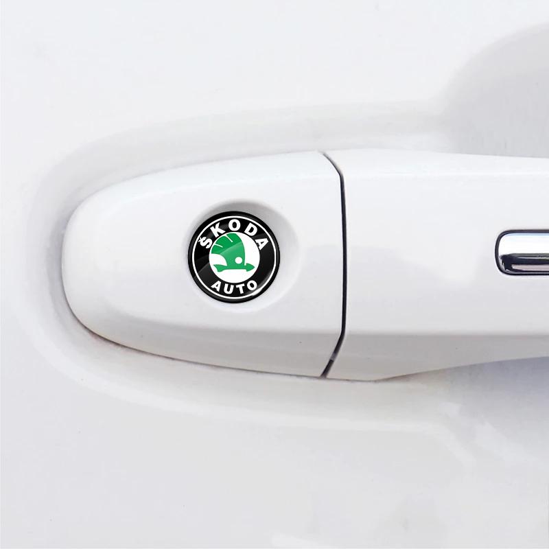 2/4/6 ks Samolepka na klíčovou dírku zámku dveří auta Znak Ochranná samolepka na auto pro Škoda Octavia Enyaq Rapid Karoq Derivati Fabia Kodiaq Kamiq Superb Yeti