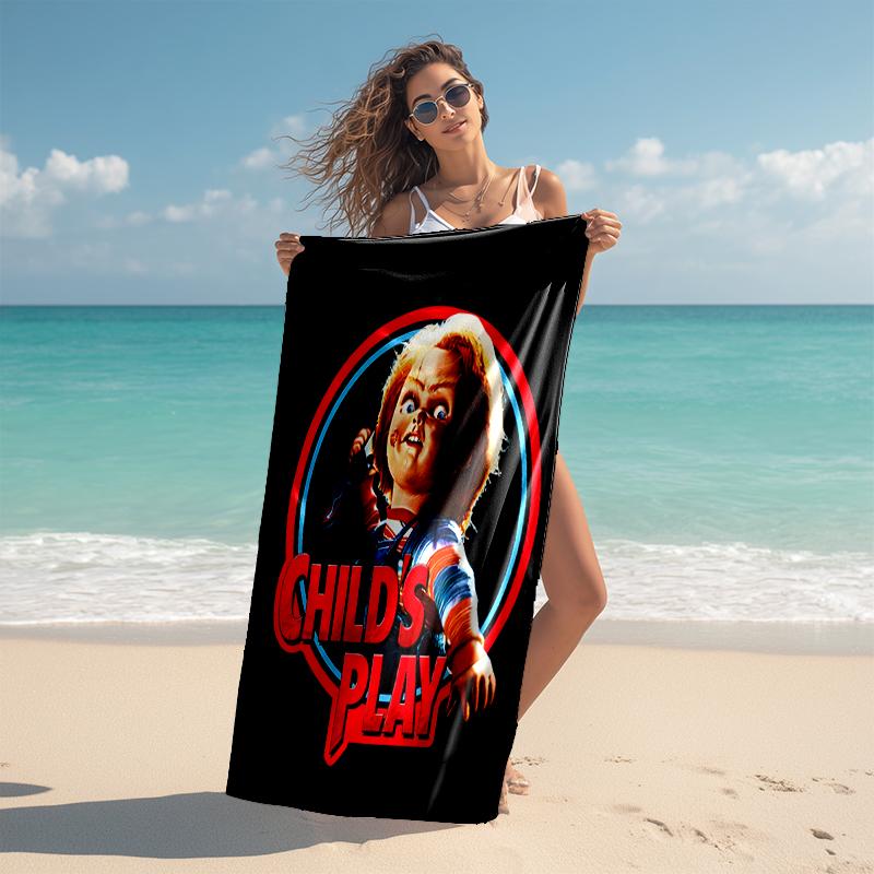 1pc Chucky3 Beach Towel, Comfortable and Thick, and Swimming/Bath/Picnic/Camping Towel, Suitable for Seaside Beaches