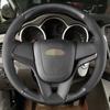 For Chevrolet Cruze 2009-2014 Aveo 2011-2014 Holden Cruze2010 DIY Black  Leather Carbon Fiber Car Steering Wheel Cover