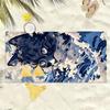 Dark blue cat with waves pattern polyester microfiber beach towel is highly absorbent, suitable for swimming and beach outings