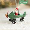 Resin Christmas Ornament Handmade Painted Christmas Decoration Wrought Iron Airplane Santa Claus Elk Tree Pendant