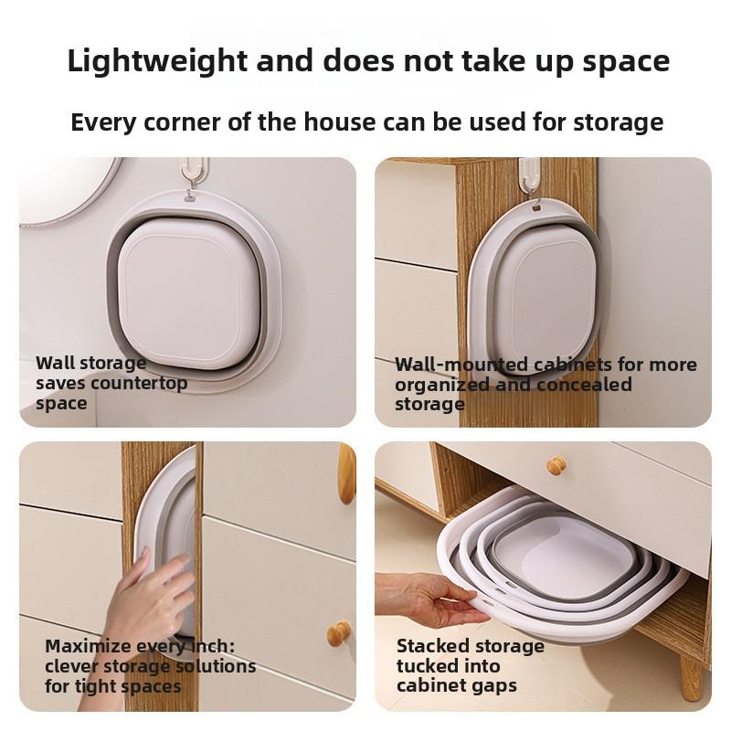 Household Foldable Washbasin, Portable Bathroom, Dormitory Laundry Basin, Washbasin, Multi-functional, Good Storage, Foldable Basin
