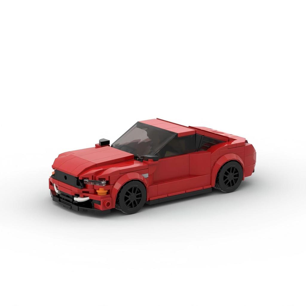 Eight Grid Car Sports Car M Ford Mustang Small Particle Building Block Compatible With Children'S Diy Toy Assembly Car Model