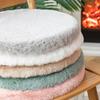 45cm Plush Seat Cushion Soft Imitation Rabbit Fur Thicken Keep Warm Round Seat Hip Protective Non-slip Living Room Chair