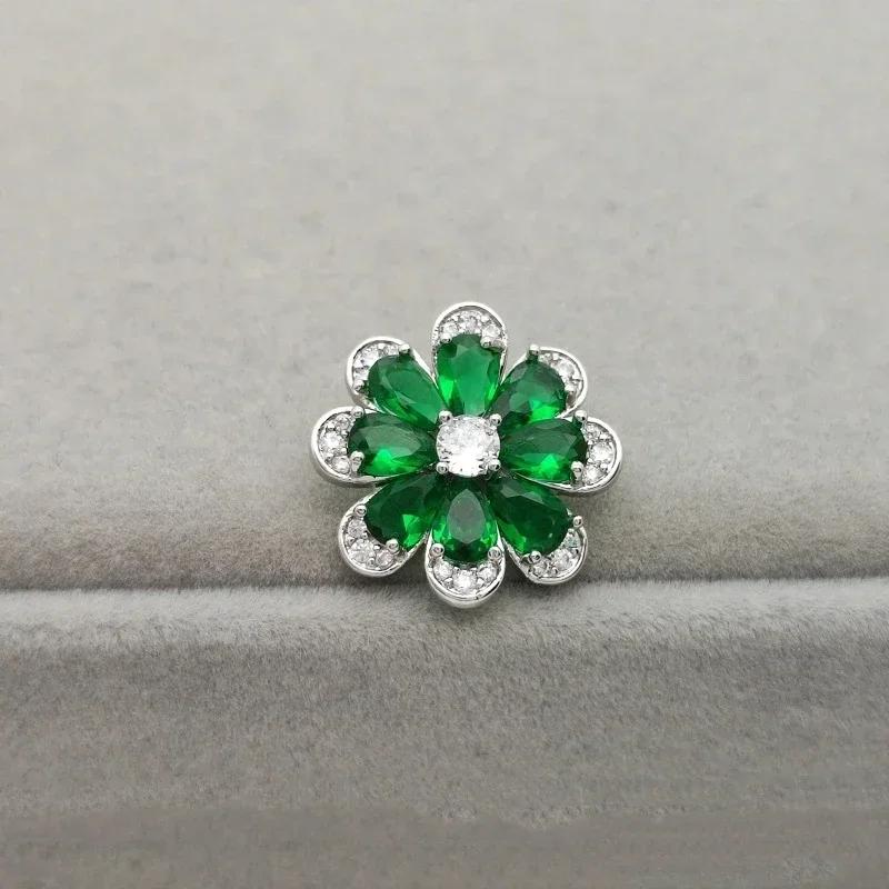 5pcs Colorful Zircon Flower Design Luxury Shank Buttons Of Clothing Elegant High Quality Shinning Rhinestone Sewing Button