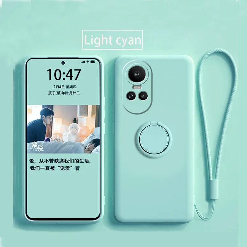 

Чехол для Funda Oppo Reno 10 5g жидкий силиконовый держатель для кольца мягкий чехол для телефона Oppo Reno 10 Pro Upgrade противоударный задний чехол For Reno 10 Pro светло-синий
