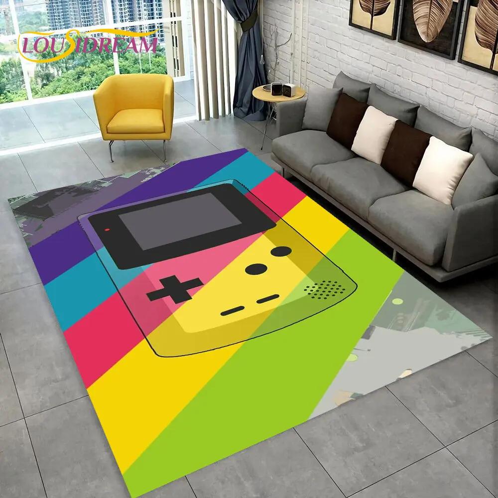 Teppich mit Retro-Spielkonsole Game Boy GBA, Teppich für Zuhause, Wohnzimmer, Kinderzimmer, Sofa, Fußmatte, Dekor, rutschfeste Bodenmatte