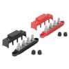 2Pcs Bus Bar Terminal Block 48V 250A Heavy Duty Module Power Distribution DC Box 4 Positions M10 for RV Marine Red Black
