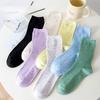 Ladies Spring and Autumn Tie-in Lovely Idea Yarn Thin Solid Color Cylinder Pile Cotton Socks